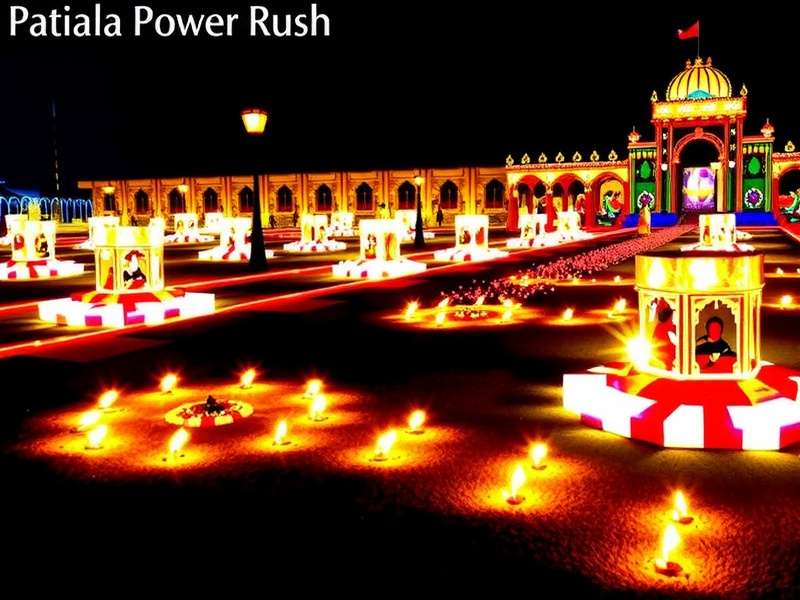 Patiala Power Rush Diwali Special Event Patiala Power Rush Diwali Event showing decorated city with diyas and lights
